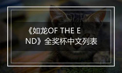 《如龙OF THE END》全奖杯中文列表