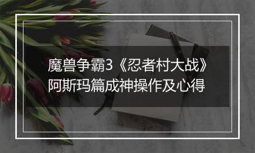 魔兽争霸3《忍者村大战》阿斯玛篇成神操作及心得