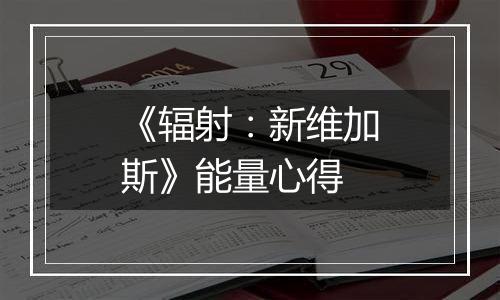 《辐射：新维加斯》能量心得