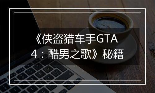《侠盗猎车手GTA4：酷男之歌》秘籍