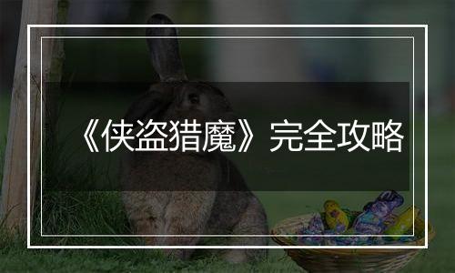 《侠盗猎魔》完全攻略