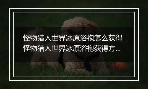 怪物猎人世界冰原浴袍怎么获得 怪物猎人世界冰原浴袍获得方法