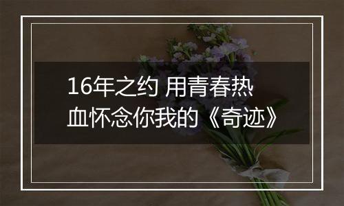 16年之约 用青春热血怀念你我的《奇迹》