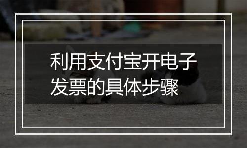 利用支付宝开电子发票的具体步骤