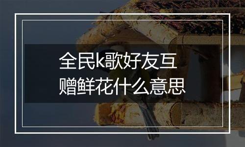 全民k歌好友互赠鲜花什么意思