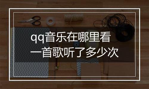 qq音乐在哪里看一首歌听了多少次