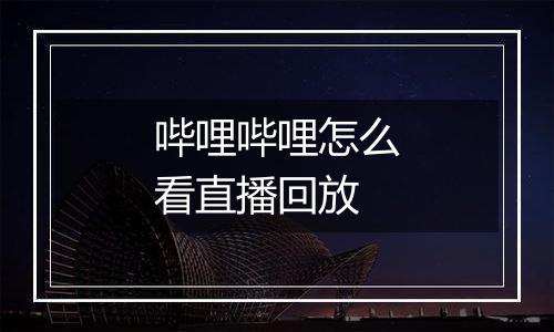 哔哩哔哩怎么看直播回放