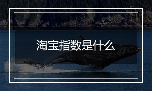 淘宝指数是什么