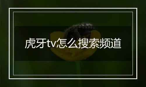 虎牙tv怎么搜索频道