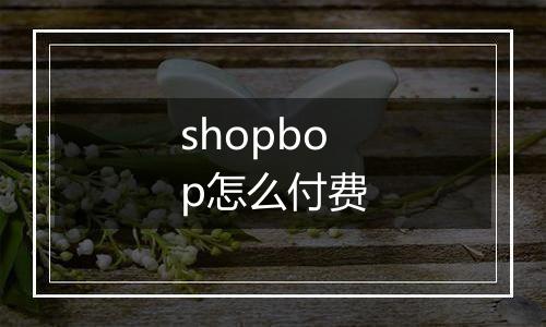 shopbop怎么付费