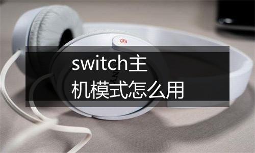 switch主机模式怎么用