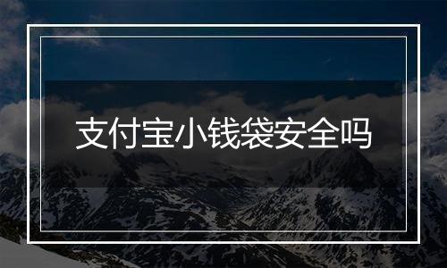 支付宝小钱袋安全吗