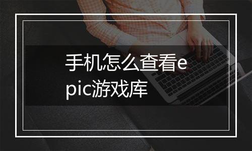 手机怎么查看epic游戏库