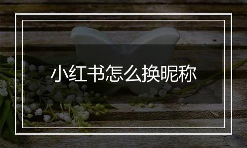 小红书怎么换昵称