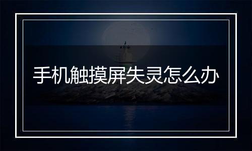 手机触摸屏失灵怎么办