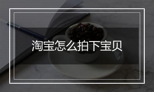 淘宝怎么拍下宝贝