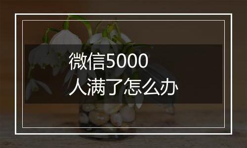 微信5000人满了怎么办