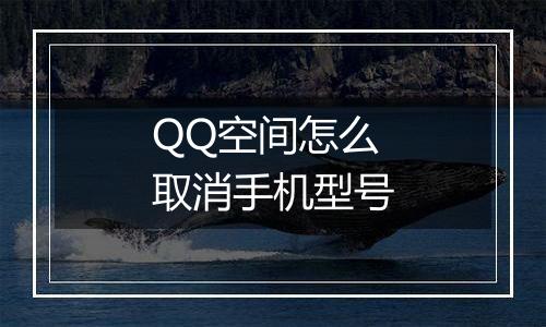 QQ空间怎么取消手机型号