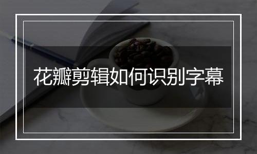 花瓣剪辑如何识别字幕