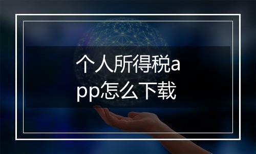 个人所得税app怎么下载