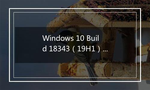 Windows 10 Build 18343（19H1）详细更新内容（含下载地址）