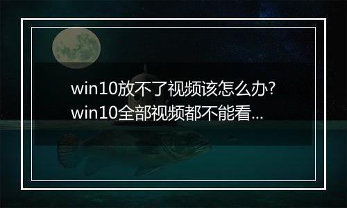 win10放不了视频该怎么办?win10全部视频都不能看的解决方法