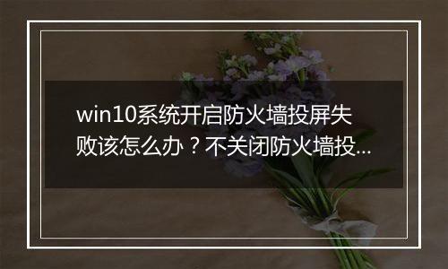 win10系统开启防火墙投屏失败该怎么办？不关闭防火墙投影的设置方法